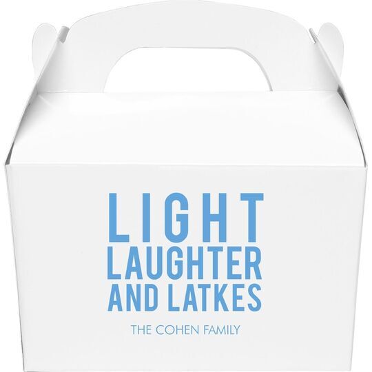 Light Laughter And Latkes Gable Favor Boxes